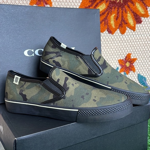 Coach Slip On Skate Sneaker In Camo Print CA011 Men’s - Picture 5 of 16